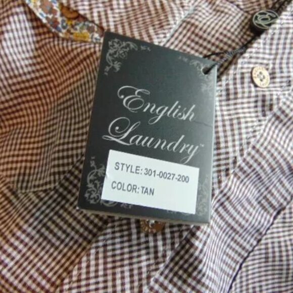DESIGNER "ENGLISH LAUNDRY"  MEN NEW COTTON SHIRT - Picture 8 of 10